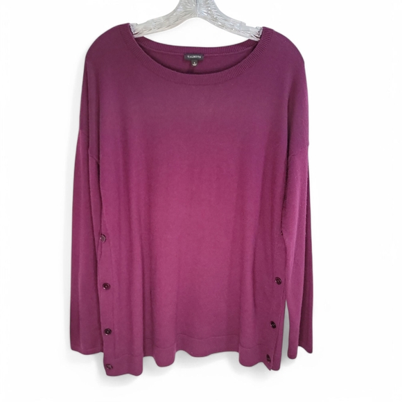 Talbots NWOT‎ Dark Purple Sweater Women's Large Wool Blend Soft Pullover... - Picture 1 of 6